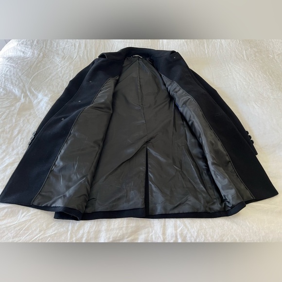 BOUCHERON Paris | Mens SZ 44 | Black Wool Cashmere Overcoat Jacket - Picture 9 of 11